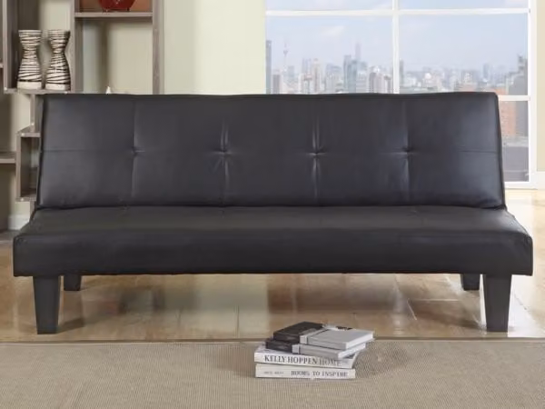 Birlea Franklin Black Faux Leather Click Clack Sofa Bed