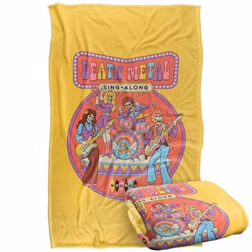 Steven Rhodes Death Metal Singalong Silky Super Soft Fleece Throw Blanket, Multicolour, W/D/H: 91 x 147 cm – 4
