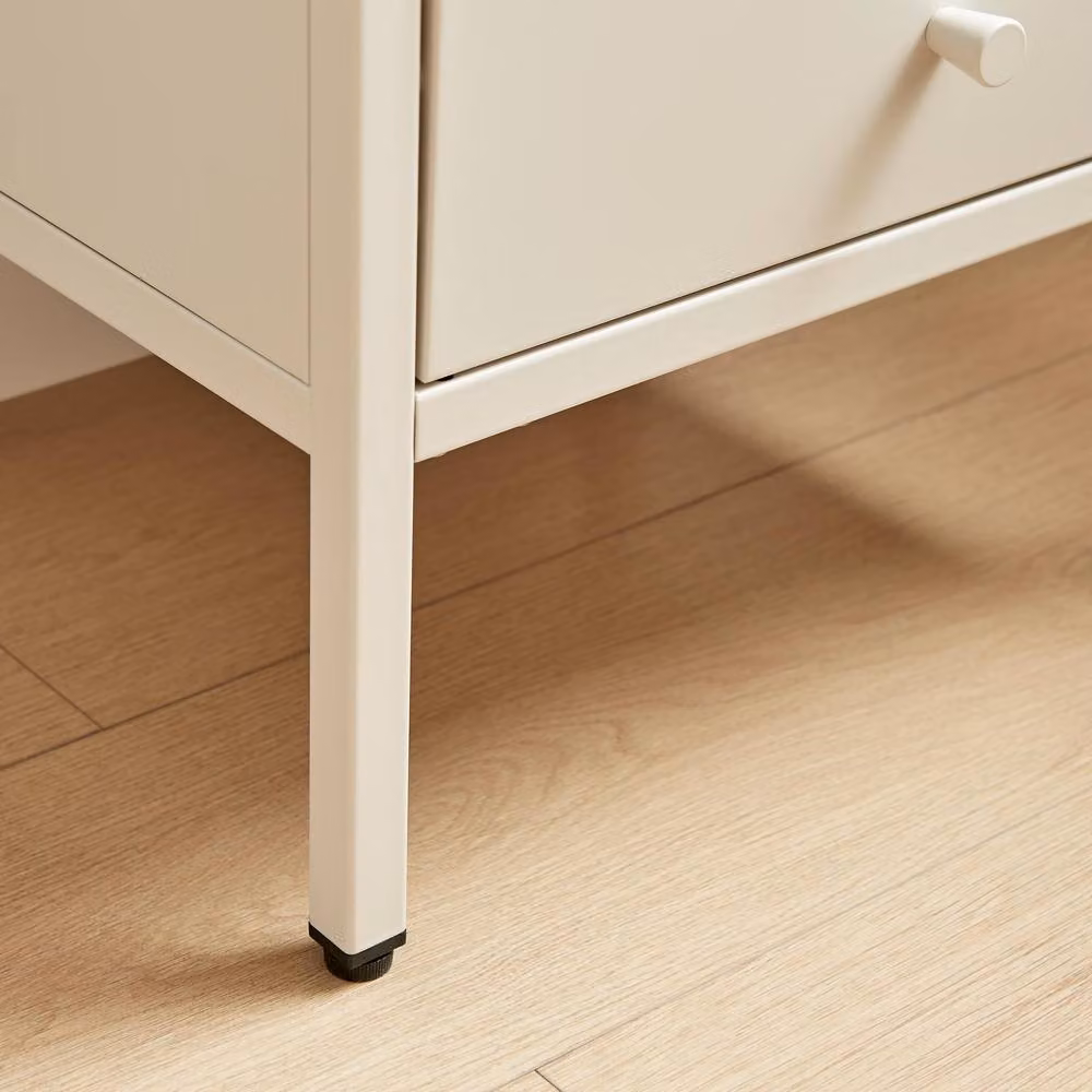 FurnitureboxUK Lykke Metal Storage Bedside Table in Cream – 3