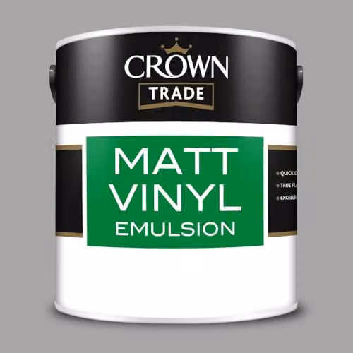 Crown Trade Matt Vinyl Dispersion Paint in Granite Dust Grey, 2.5 l – 2