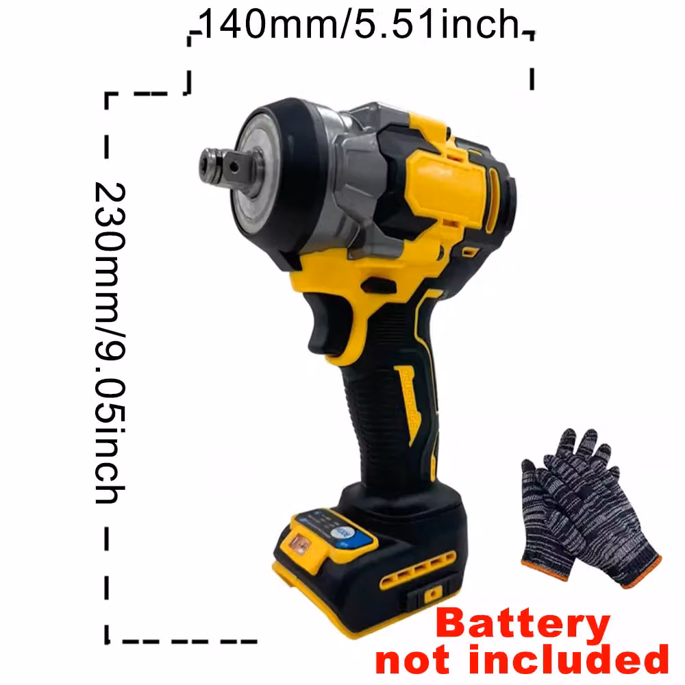 DeWalt 18V Cordless Brushless Impact Wrench with 800Nm Torque in Yellow – 2