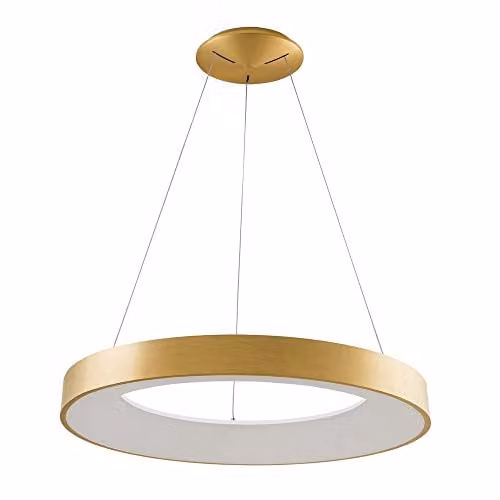 Netlighting Modern LED Ring Pendant Light in Gold/Brass with Warm White 3000K 4400lm