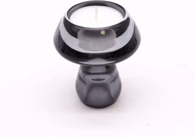 KDMK Grey Ceramic Mushroom Flip Tealight Holder for Tabletop Decor