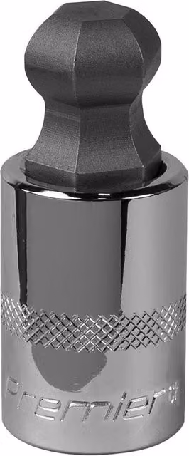 Loops 17mm Ball-End Hex Socket Bit, 1/2 inch Square Drive, Stainless Steel, Silver and Multicolour – 1