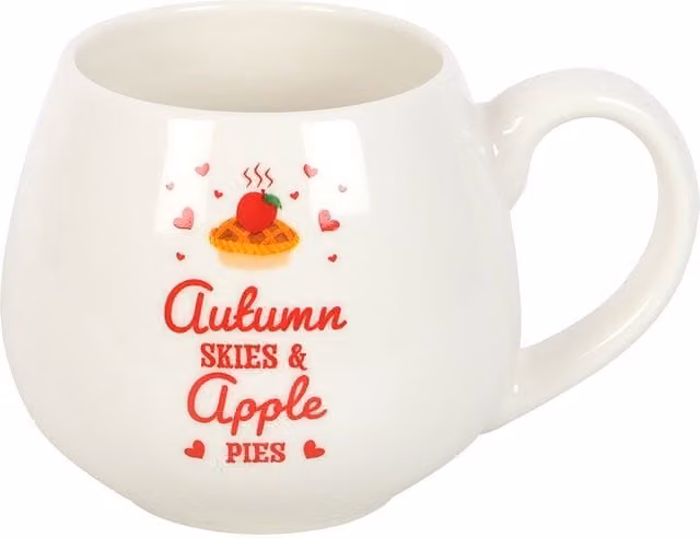Something Different Autumn Skies & Apple Pies Rounded Ceramic Mug in White