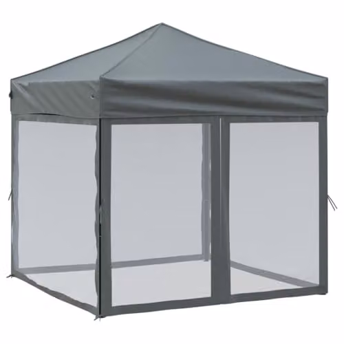 vidaXL Folding Party Tent with Sidewalls, Anthracite, W/D: 200 x 200 cm – 1