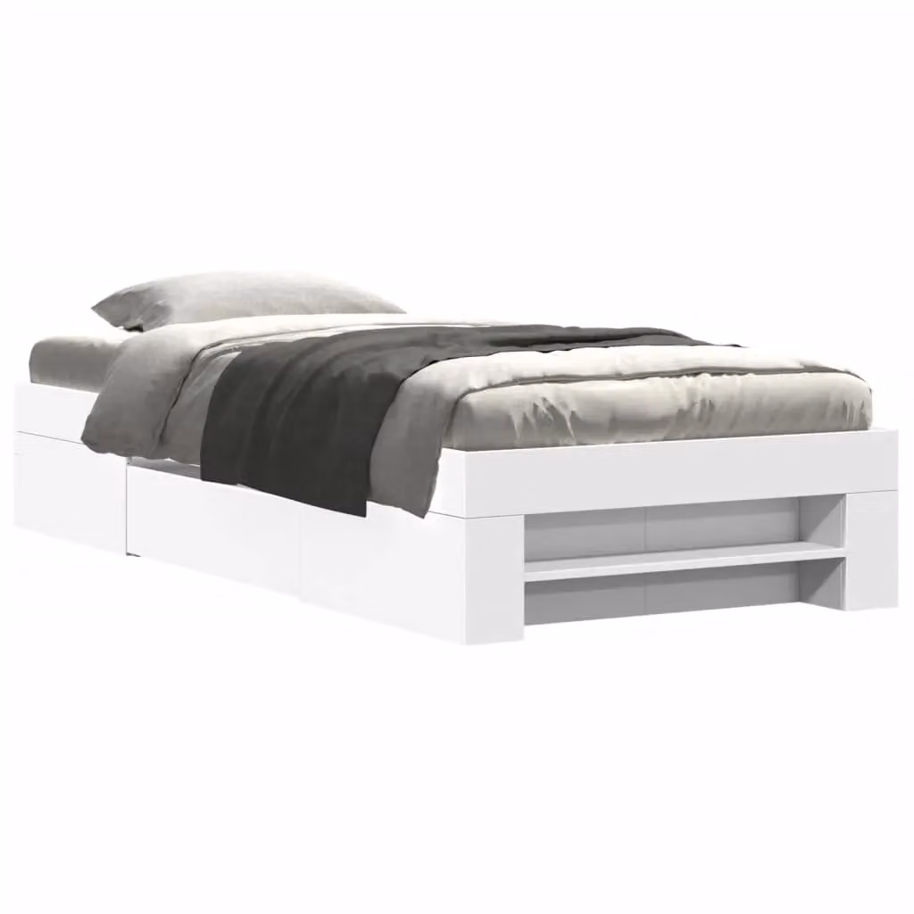 Berkfield Home White Engineered Wood Bed Frame with Drawers, W/D/H: 90 x 200 cm – 2