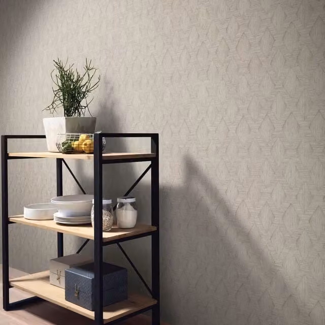 Erismann Boho Geometric Abstract Vinyl Wallpaper in Beige