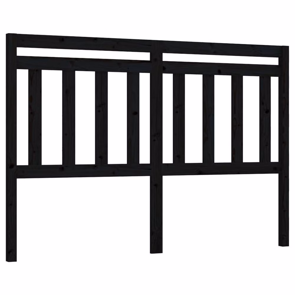Berkfield Home Beautiful Modern Solid Pine Bed Headboard in Black, W: 166 cm, D: 4 cm, H: 100 cm – 3