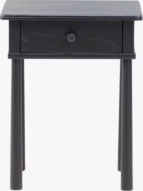 Perch & Parrow Rebecca Oak Bedside Table in Black
