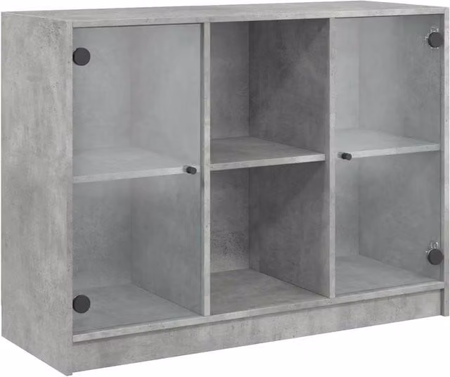 Berkfield Home Modern Sideboard in Concrete Grey, W/D/H: 102 x 37 x 75.5 cm