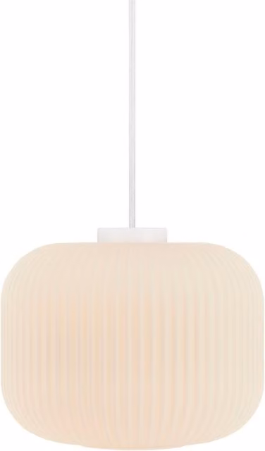Nordlux Milford Pendant Light in White Glass with E27 Mains, Diameter: 30 cm