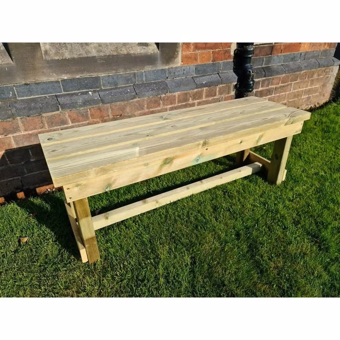 Churnet Valley Garden Furniture Ltd Butchers Bench Wooden Garden Bench in Brown, W/D/H: 120 x 39 x 45 cm – 2