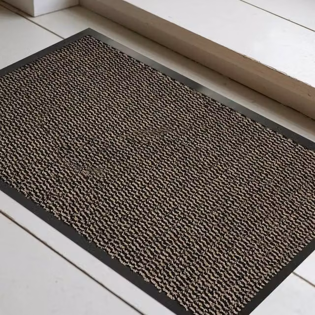 YnysTec Heavy Duty Non Slip Rubber Back Barrier Door Mat in Beige, W 80 cm x D 50 cm x H 1 cm – 1