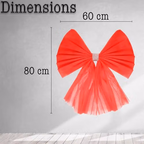 SHATCHI Red Diamante Giant Christmas Door Bow Decoration – 3