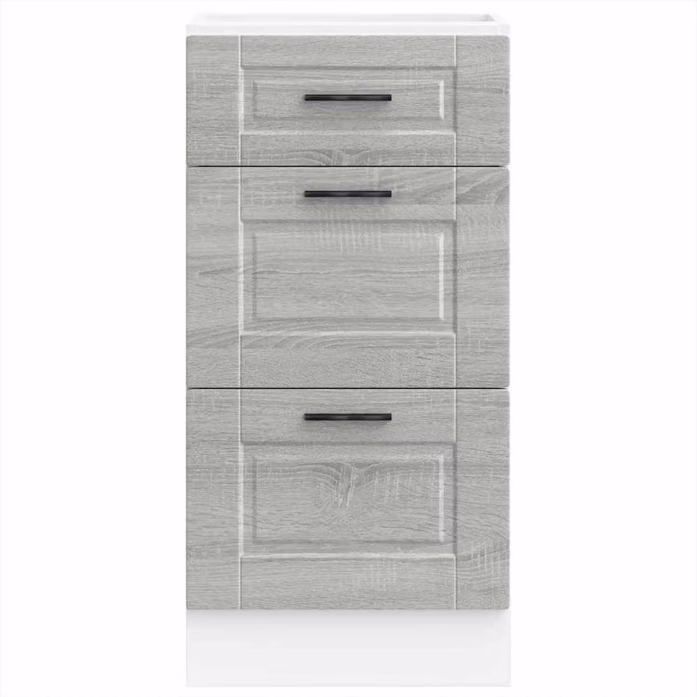 Berkfield Home Porto Kitchen Base Cabinet in Grey Sonoma Engineered Wood, H 81.5 x W 46.0 x D 40.0 cm – 2