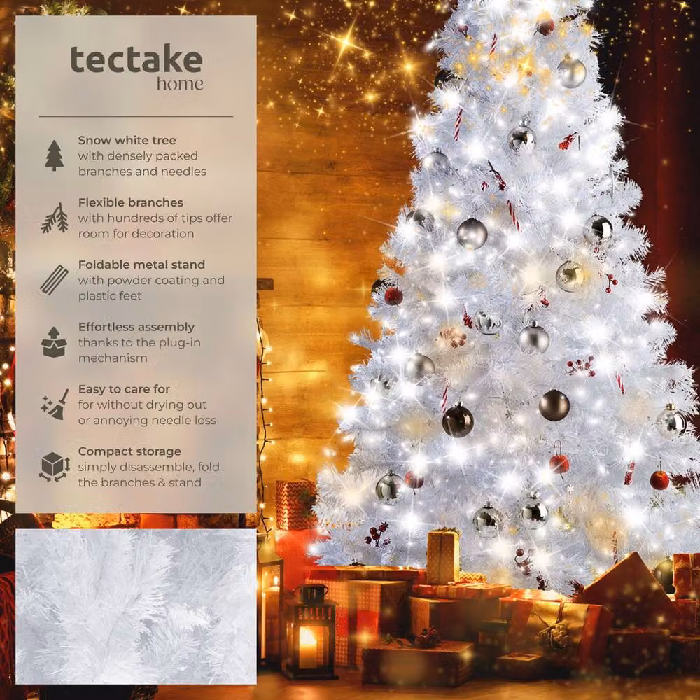 tectake White Christmas Tree, Height: 180 cm – 2