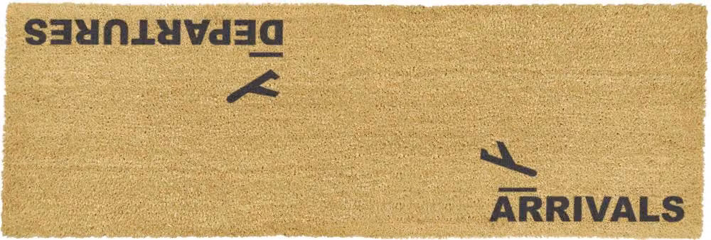 Artsy Mats Arrivals Departures Coir Doormat in Brown, W/D: 120 x 40 cm – 4