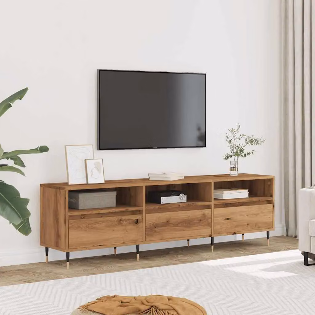 Berkfield Home Artisan Oak TV Cabinet in Brown, W: 150 cm, D: 30 cm, H: 44.5 cm – 3