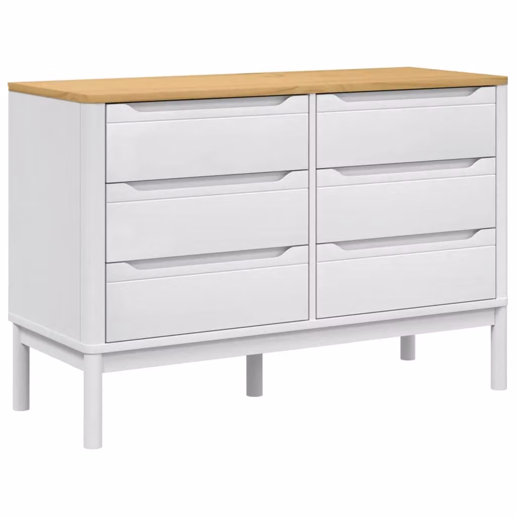 Berkfield Home FLORO Chest of Drawers in White Solid Pine Wood – 2