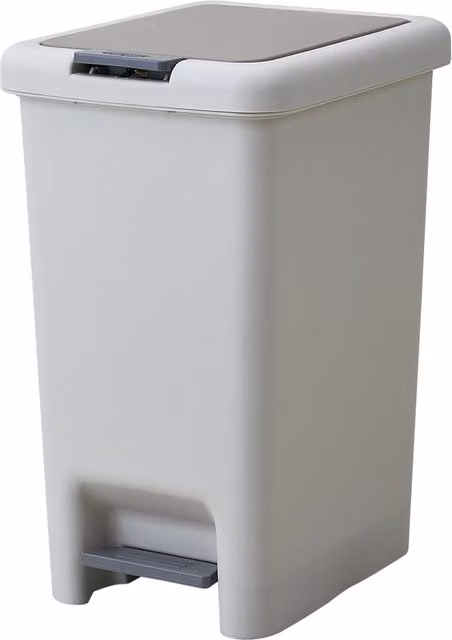 Livingandhome 15l Plastic Foot Pedal Bin in Grey
