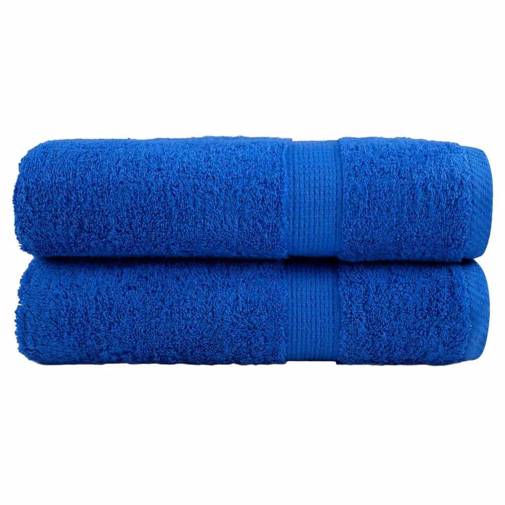 Berkfield Home SOLUND Premium Cotton Terry Shower Towels, Blue, 2 Pack, W/H: 70 x 140 cm, 600gsm – 2