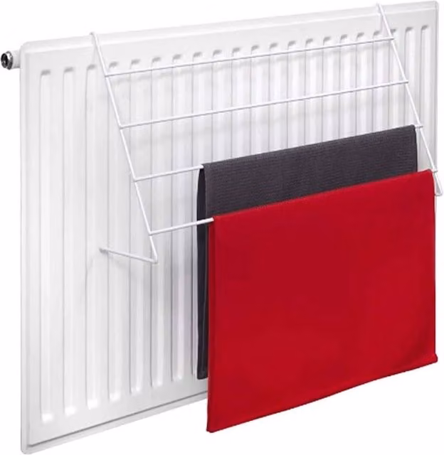 VOGREX 3-Piece Metal 4-Bar Radiator Clothes and Towel Drying Rail in White – 1