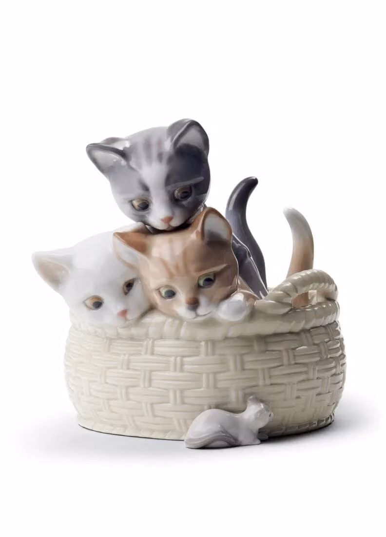 Lladró Curious Kittens Multicolour Porcelain Figurine