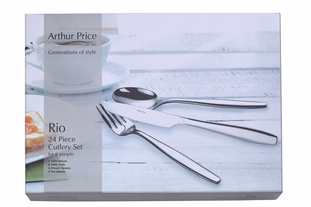Arthur Price Rio Polished Stainless Steel 24 Piece 6 Person Silver Cutlery Set with Case – 4