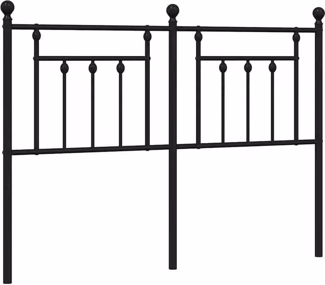 Berkfield Home Classic Metal Headboard, Black, Width: 135 cm