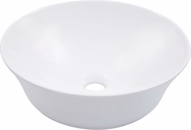 Berkfield Home White Ceramic Round Countertop Wash Basin W: 41 cm, D: 12.5 cm, H: 12.5 cm
