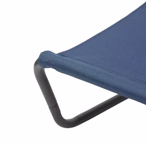 Harbour Housewares Pack of 2 Folding Sun Loungers in Navy Blue with Powder Coated Steel Frame – 3