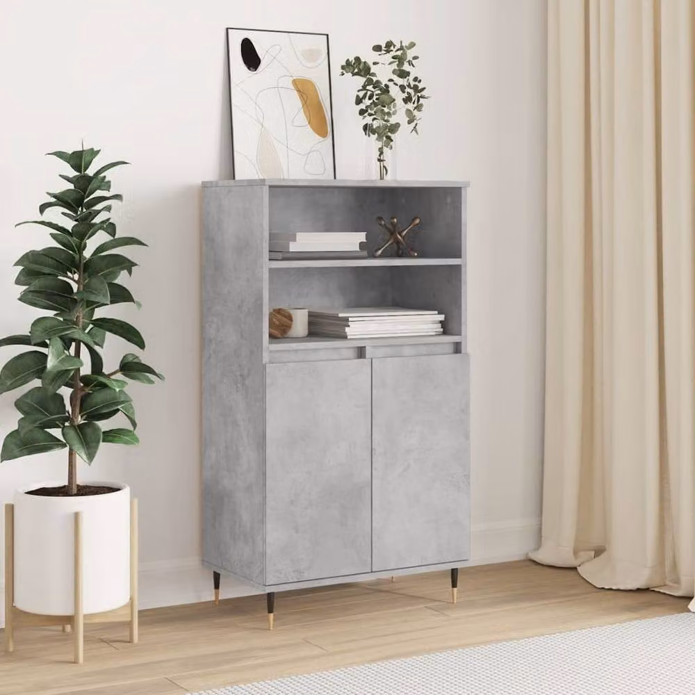 Berkfield Home Industrial Highboard in Concrete Grey, W/D/H: 60 x 36 x 110 cm – 2