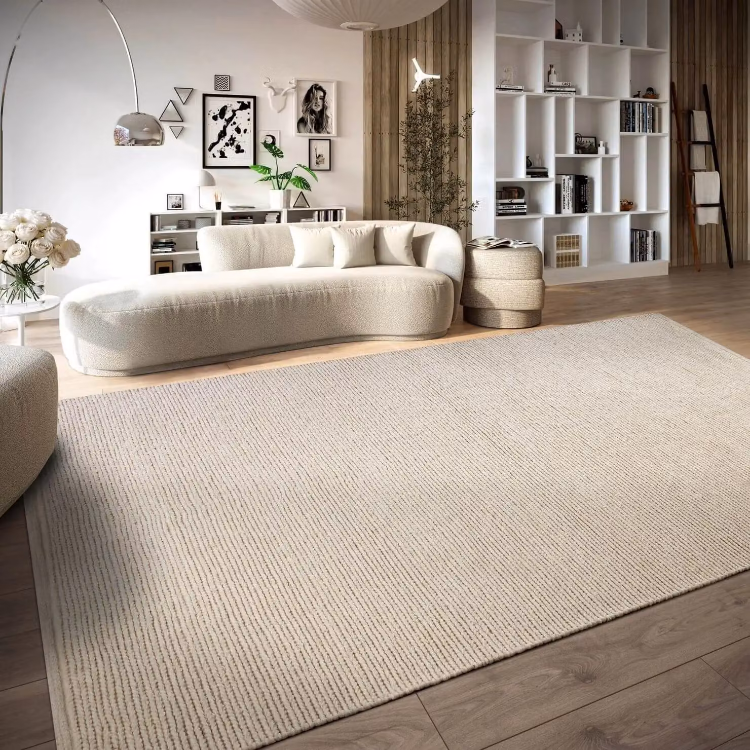 Villeroy & Boch 1748 Francois Handmade Wool and Cotton Rug in White, W: 160 cm, L: 230 cm – 3