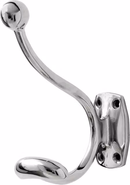 Hill Interiors Silver Metal Wall Mounted Single Coat Hanger Hook