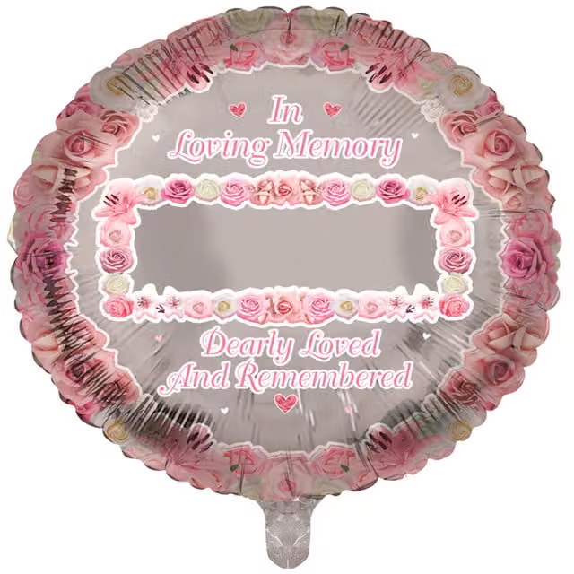 Sensations In Loving Memory Personalised Remembrance Foil Balloons for Females, Multicolour