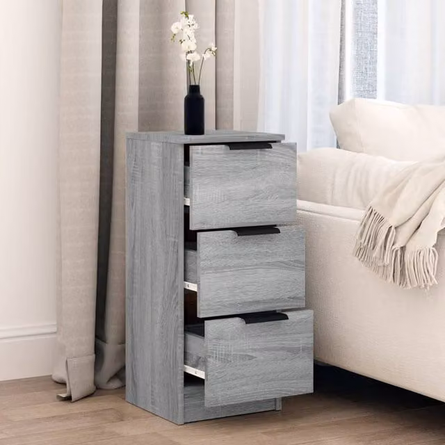 Berkfield Home Grey Sonoma Sideboard in Matt Engineered Wood W/D/H: 30 x 30 x 70 cm – 1