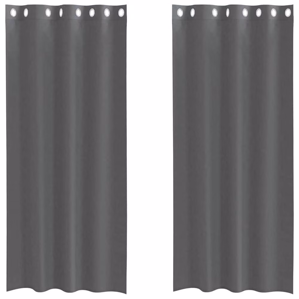 Berkfield Home Grey Voile Fabric Curtains with Eyelets, 2 Pack, W: 140 cm, H: 225 cm – 2