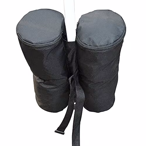 Outsunny Heavy Duty Gazebo Weight Sand Bags in Black, 4 x 15 kg Polyester Leg Weights for Marquee Tents, Canopies and Parasols – 9