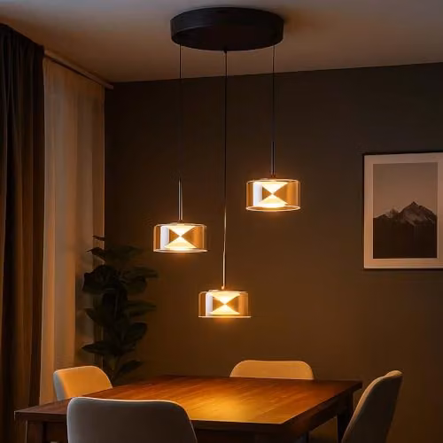 Globo Lighting Modern LED Pendant Lamp with Smoky Transparent Glass and Black Metal, H 150 cm x W 40 cm – 2