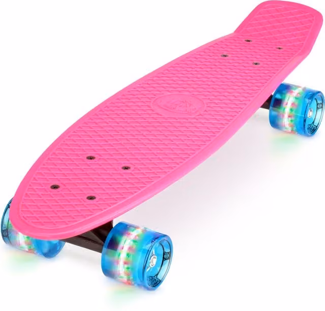 Xootz 22-inch LED PP Cruiser Skateboard in Pink