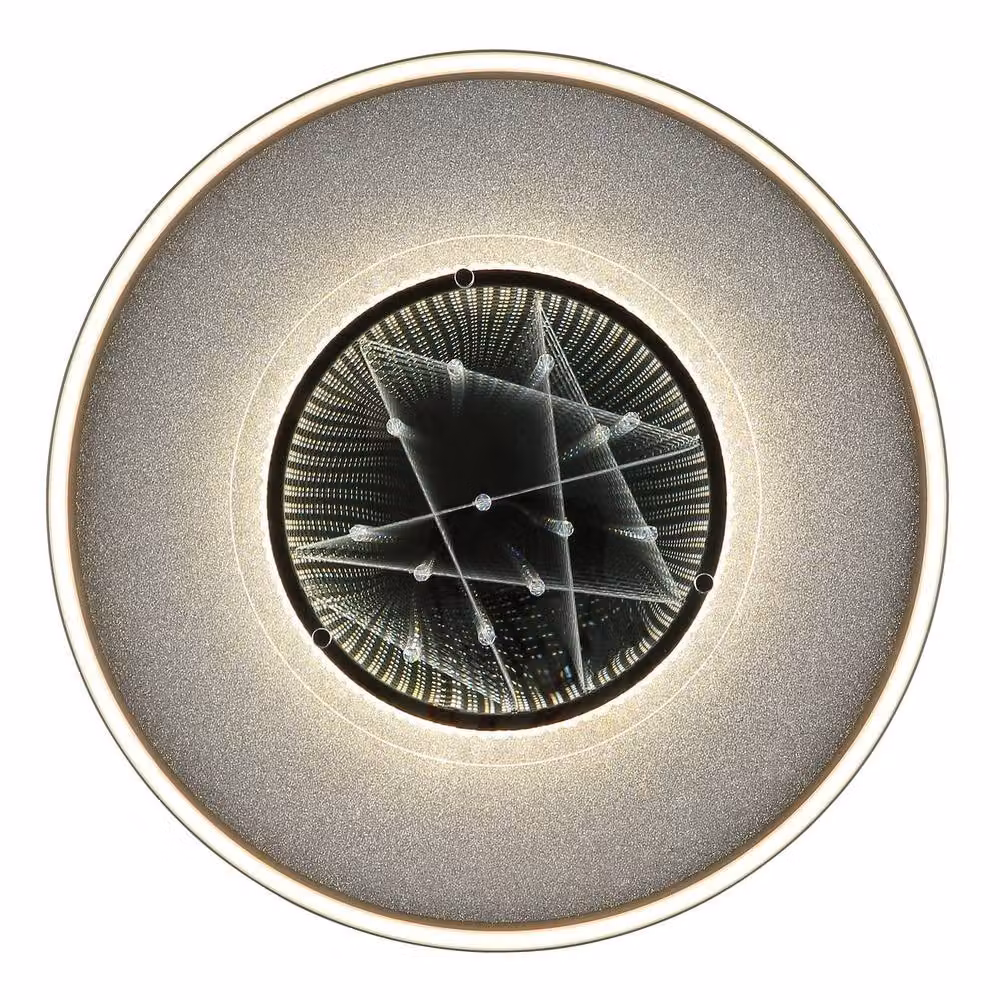 Globo Lighting Mirrora LED Ceiling Light Black and Silver with Mirror Effect, Diameter: 51.5 cm – 5