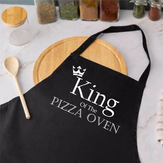 60 Second Makeover King Of The Pizza Oven Apron in Black