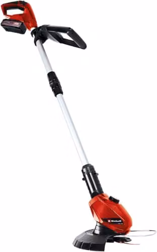 Einhell Power X-Change 18V Cordless Strimmer Kit in Red with Quick Charger and Rechargeable Battery, 24cm Cutting Width – 1