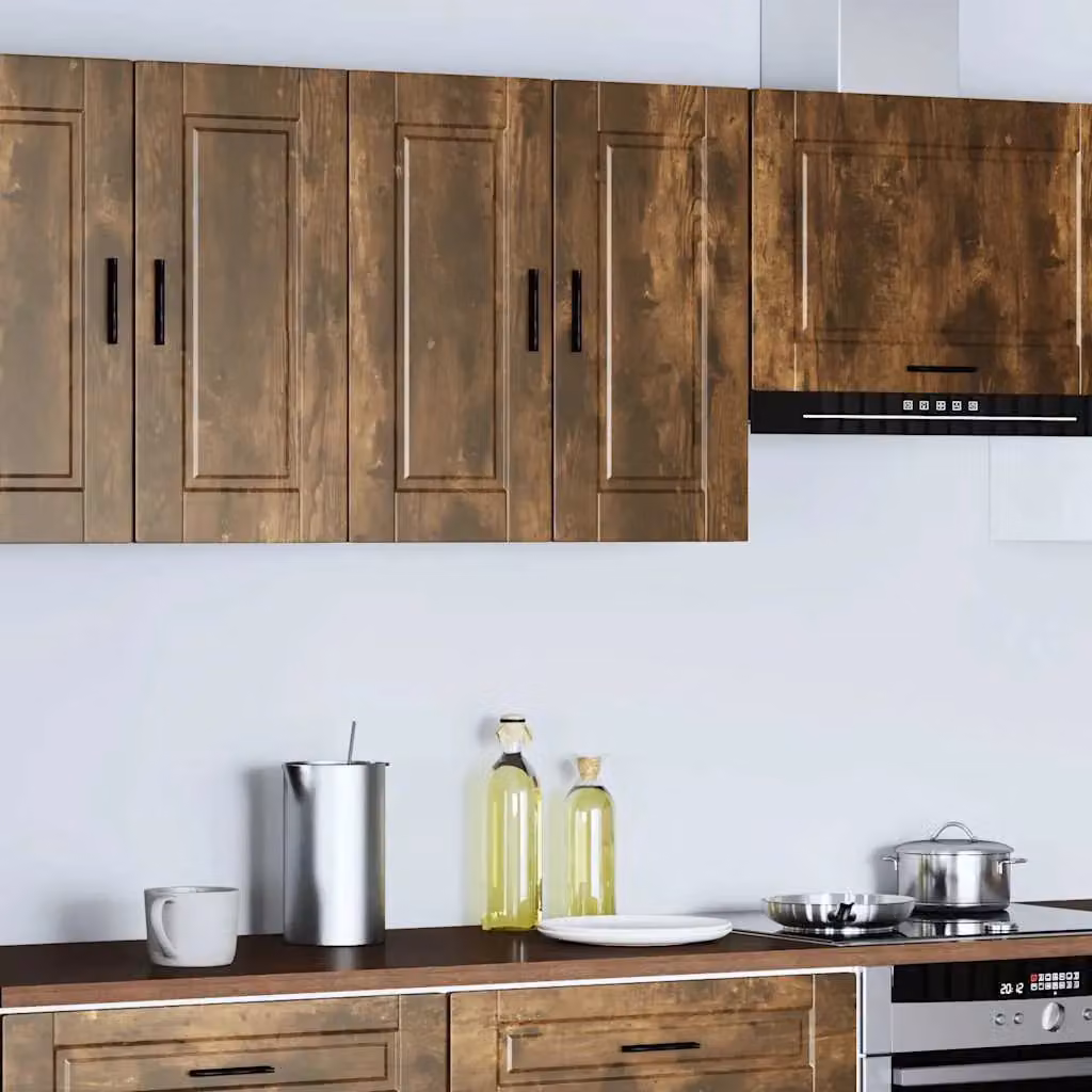 Berkfield Home Porto Smoked Oak Wall Cabinet in Brown – 2