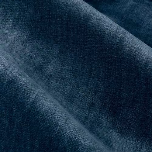 Yard Heavy Chenille Velvet Room Darkening Eyelet Curtains in Blue, W: 117 cm, H: 137 cm – 3