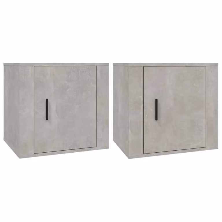 Berkfield Home Set of 2 Modern Bedside Cabinets in Concrete Grey, W/D/H: 50 x 39 x 47 cm