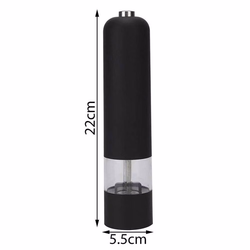 KORVIXA 2-Piece Electric Salt and Pepper Mill Grinder Set in Black with Ceramic Mechanism – 2