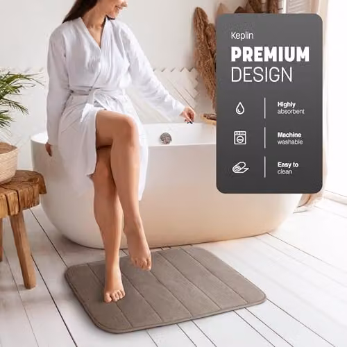 Keplin Memory Foam Bath Mat, Beige, W/D: 40 x 60 cm – 3