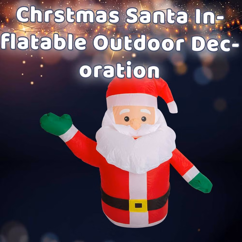 VFM e-Store Christmas Santa Inflatable Outdoor Decoration, Red and Multicolour, W: 107 cm, D: 105 cm – 2